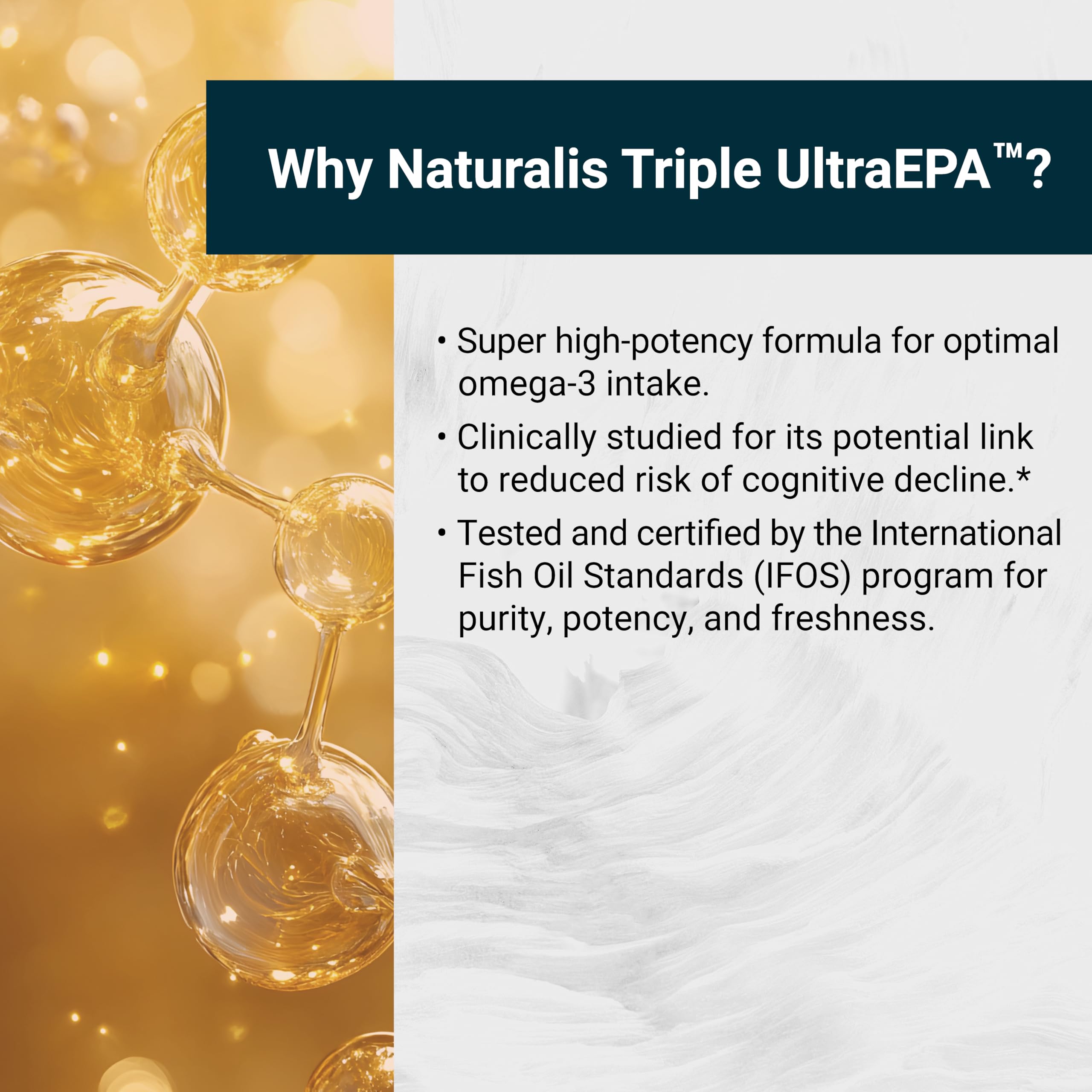 Naturalis Fish Oil Supplement 1000mg EPA softgel close-up