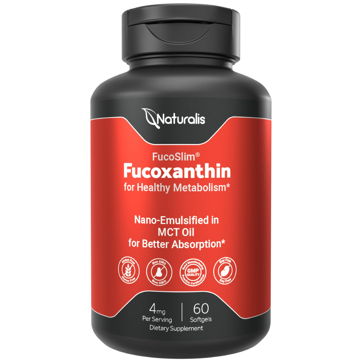 Naturalis FucoSlim Fat Burner softgel bottle front view