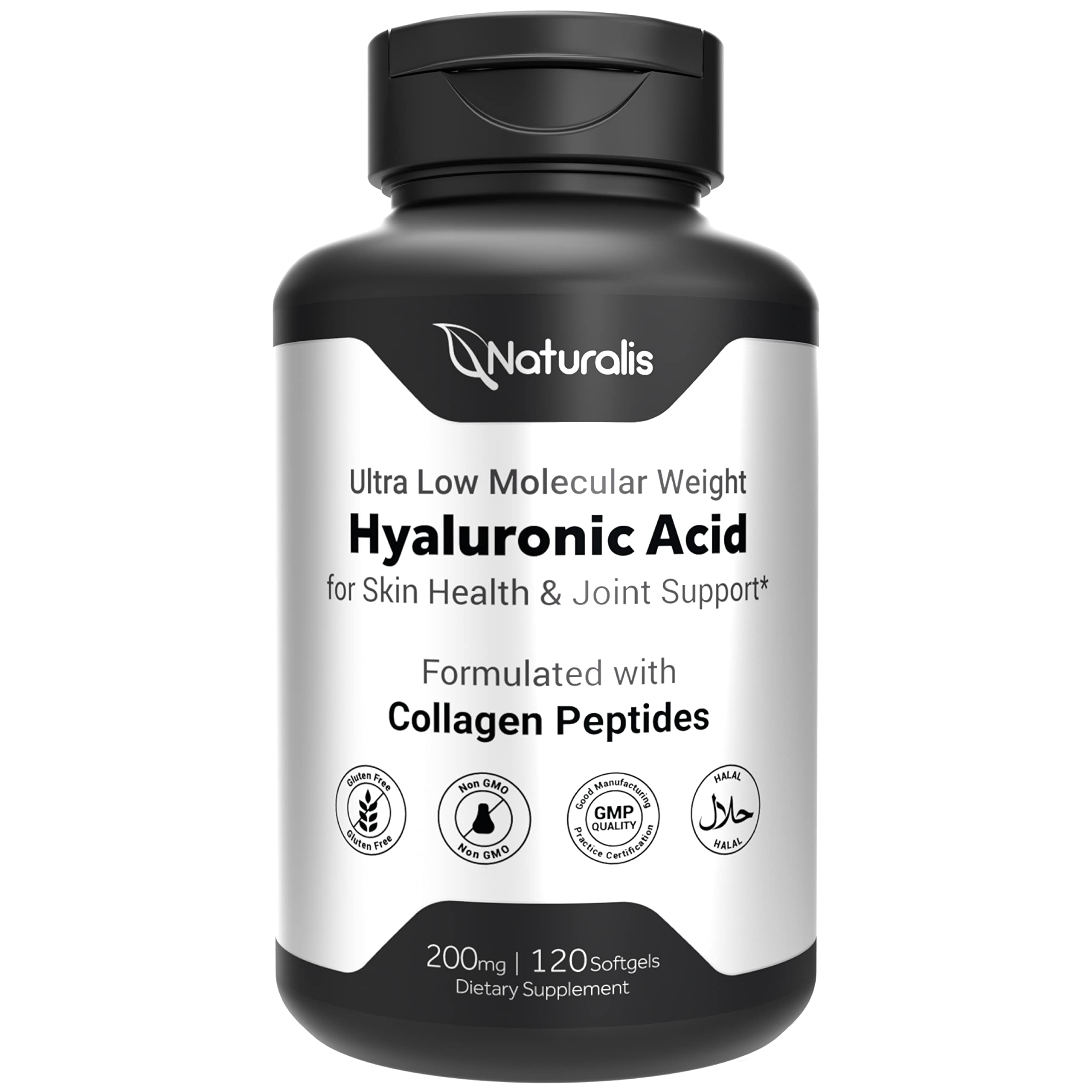 Naturalis Hyaluronic Acid Collagen Supplement front view of packaging