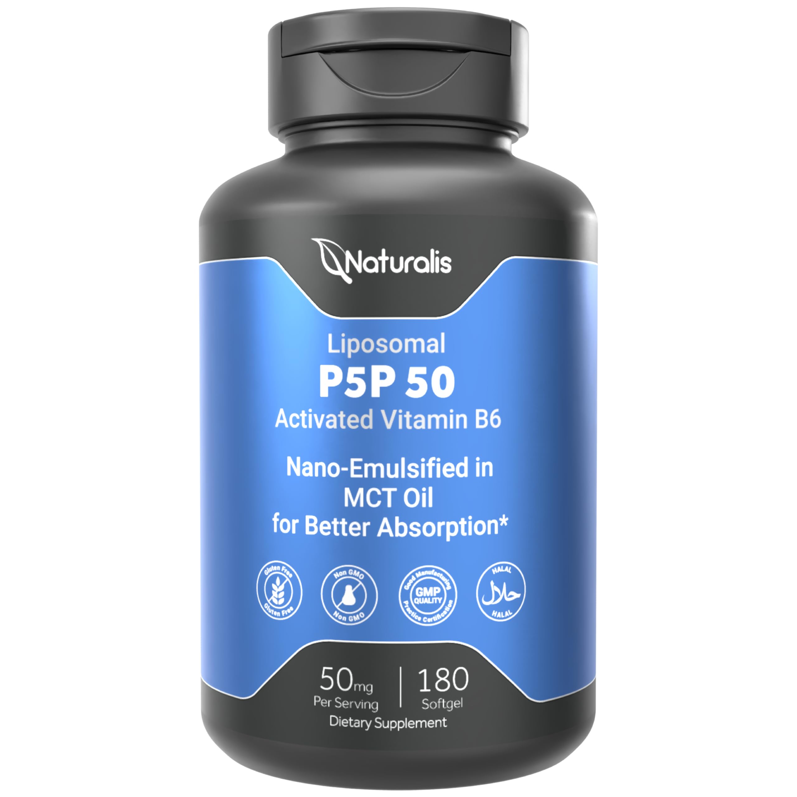Naturalis P5P Vitamin B6 liposomal softgels front view