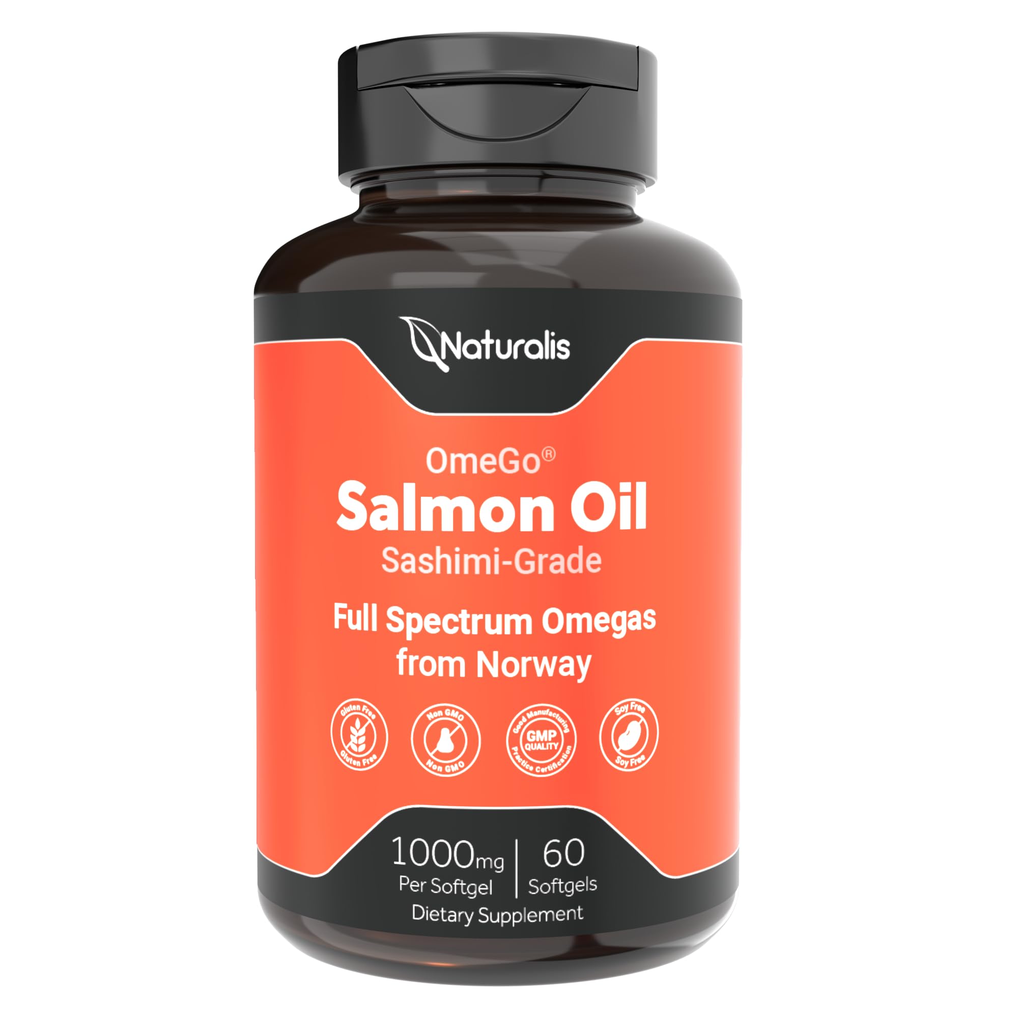 Naturalis Salmon Oil Fish Oil Supplement 132g front view