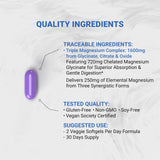 Naturalis Triple Magnesium Complex 250mg veggie softgels back view