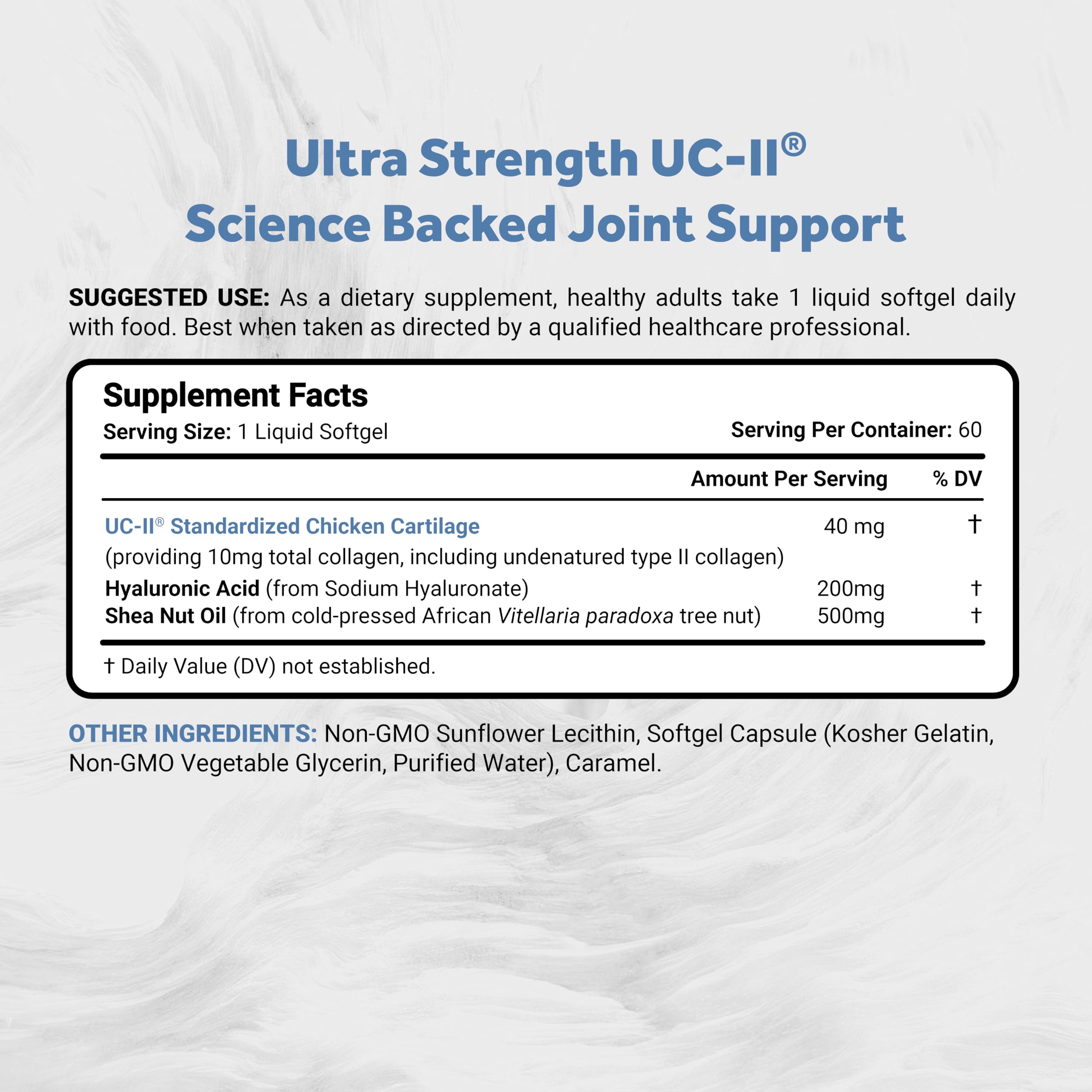 Naturalis UC-II Collagen Supplement 40mg softgel side view