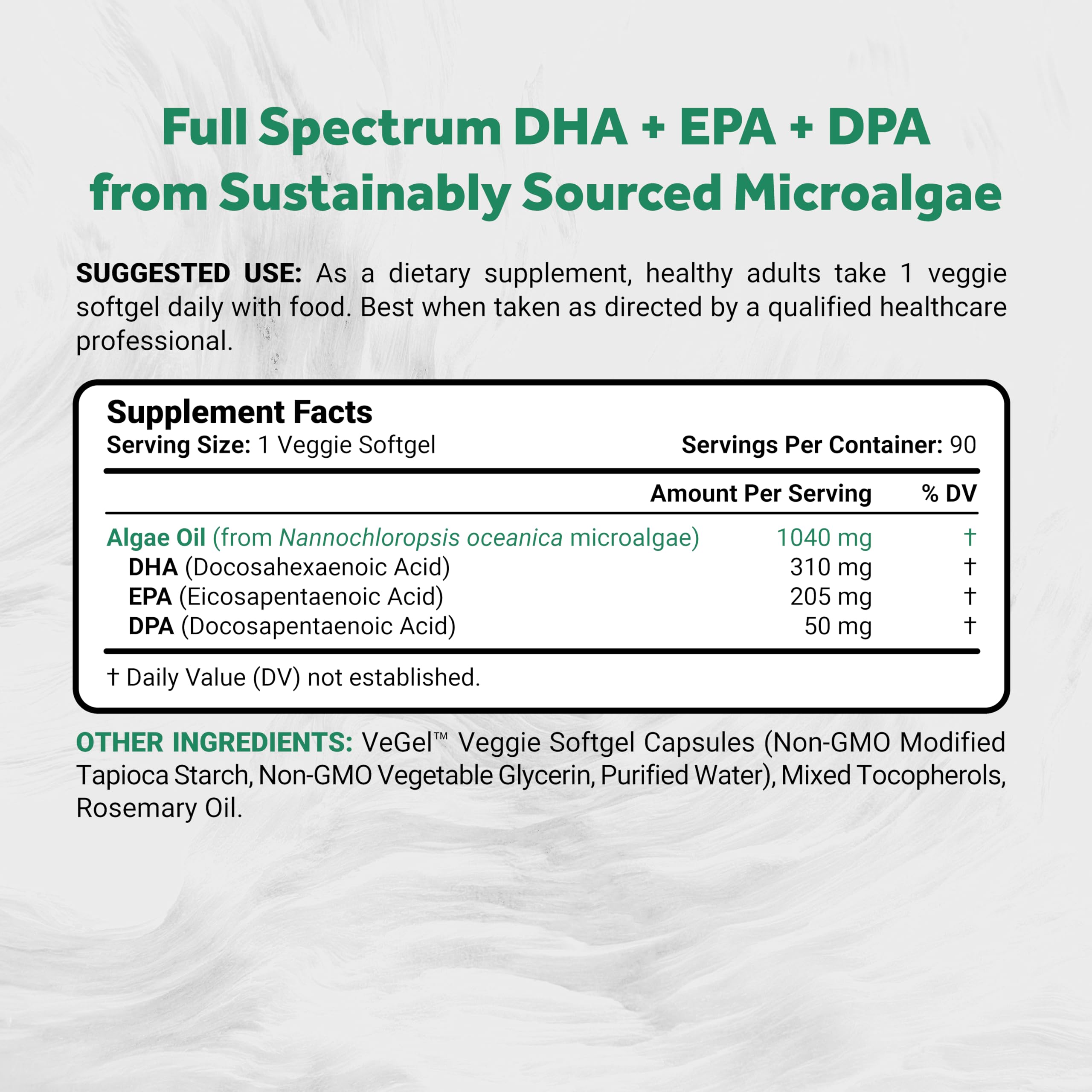 Naturalis Vegan Omega-3 Algae Oil softgel bottle with label