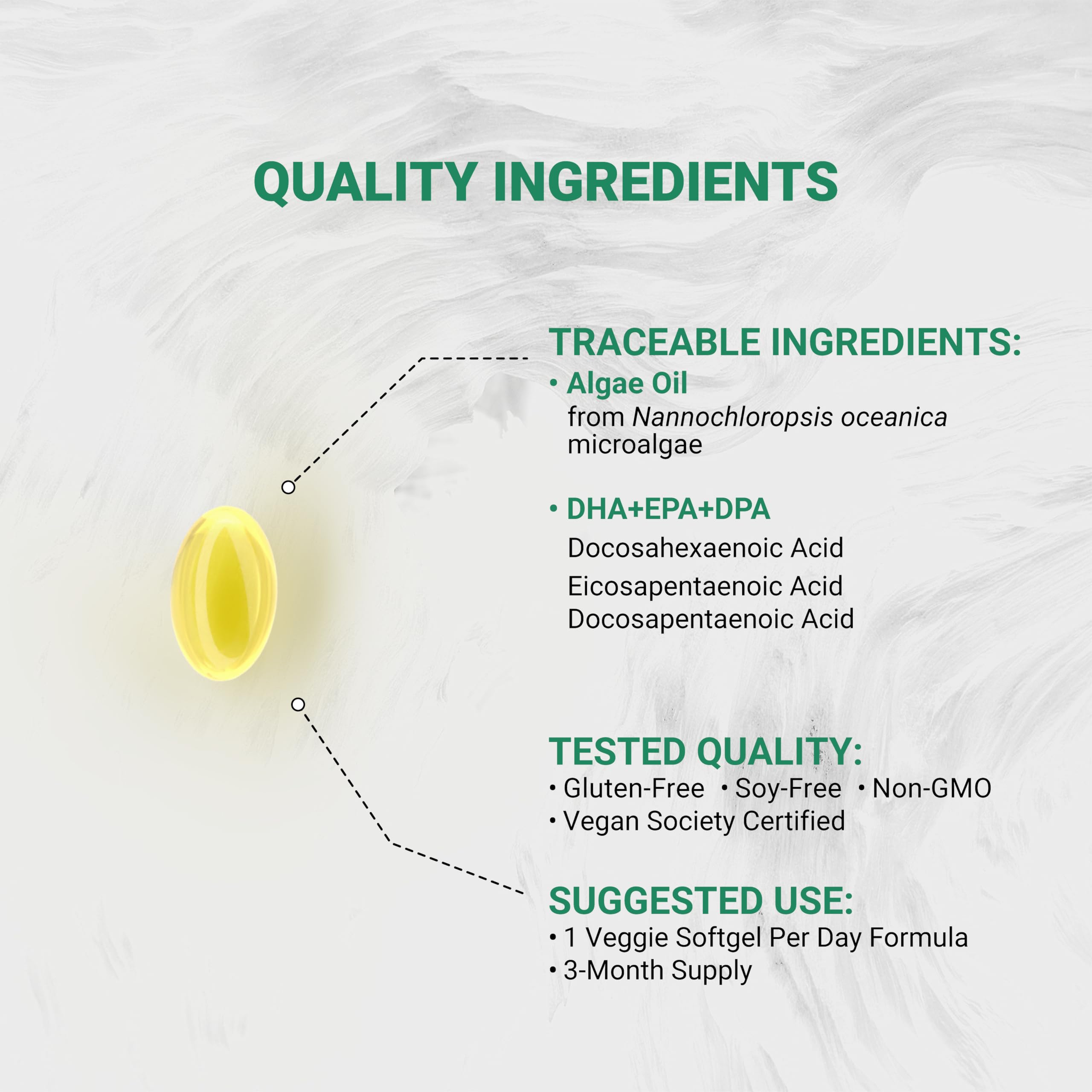 Naturalis Vegan Omega-3 Algae Oil softgel close-up