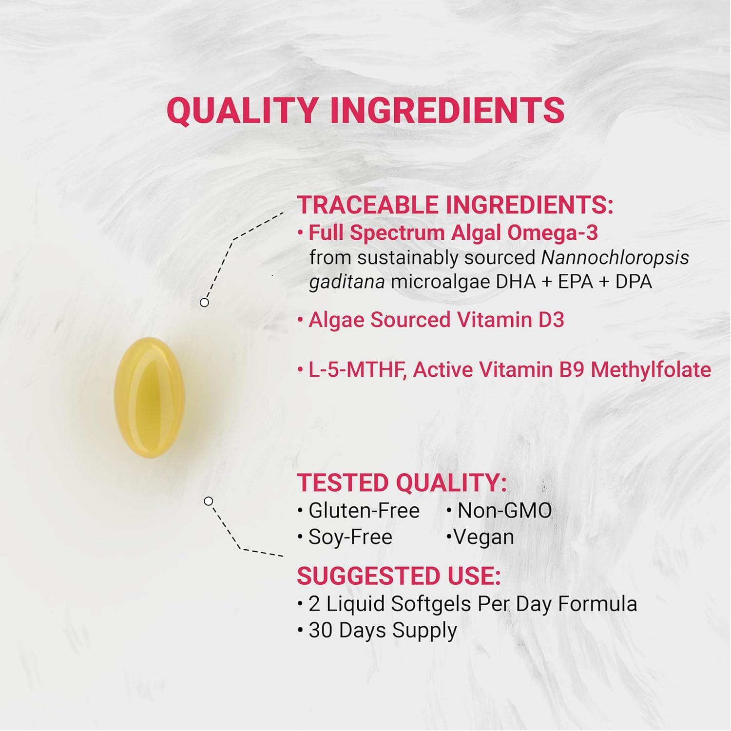 Naturalis Vegan Prenatal Pro Omega-3 supplement softgels in hand