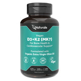 Naturalis Vegan Vitamin D3 + K2 softgel bottle front view