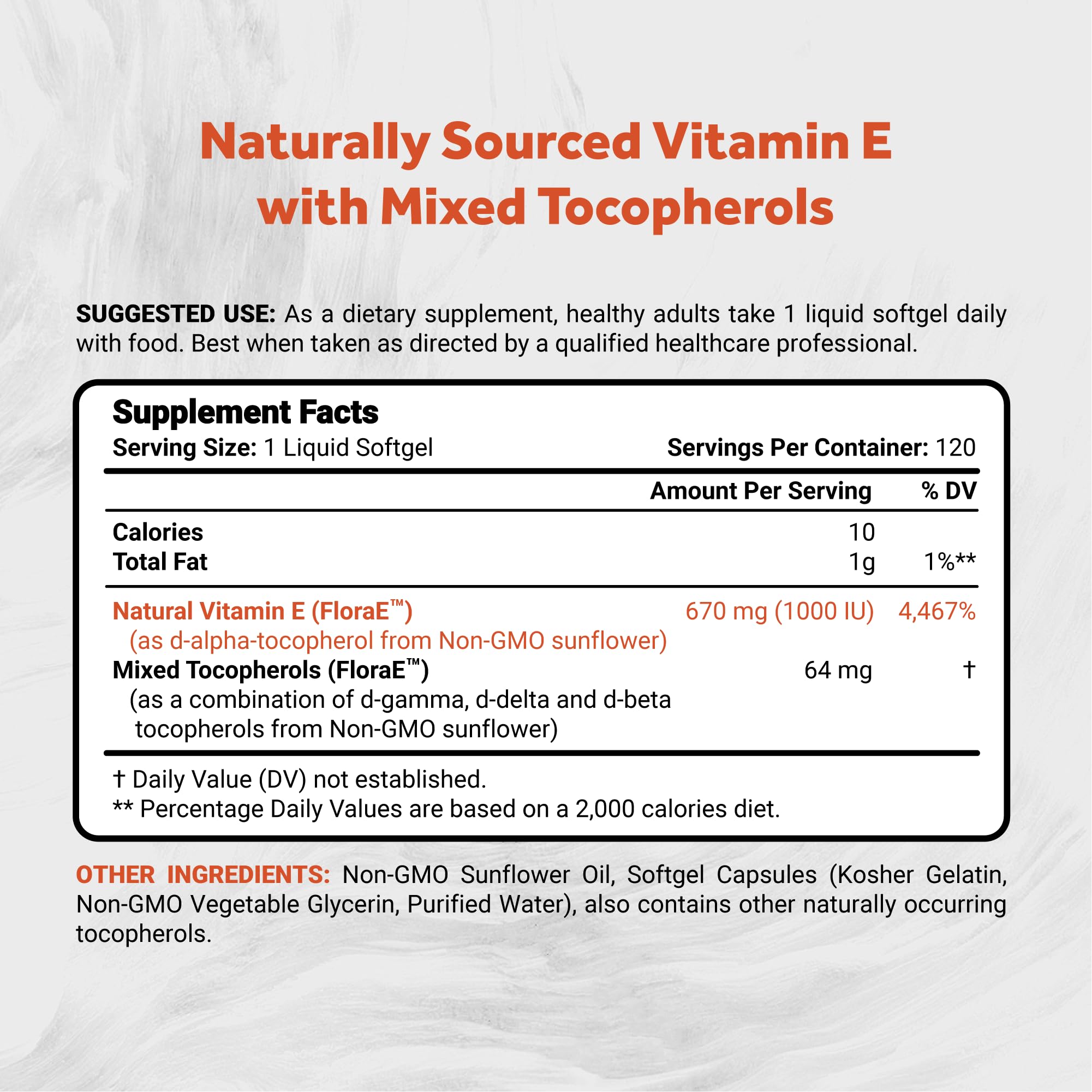 Naturalis Vitamin E Softgels 670mg back view
