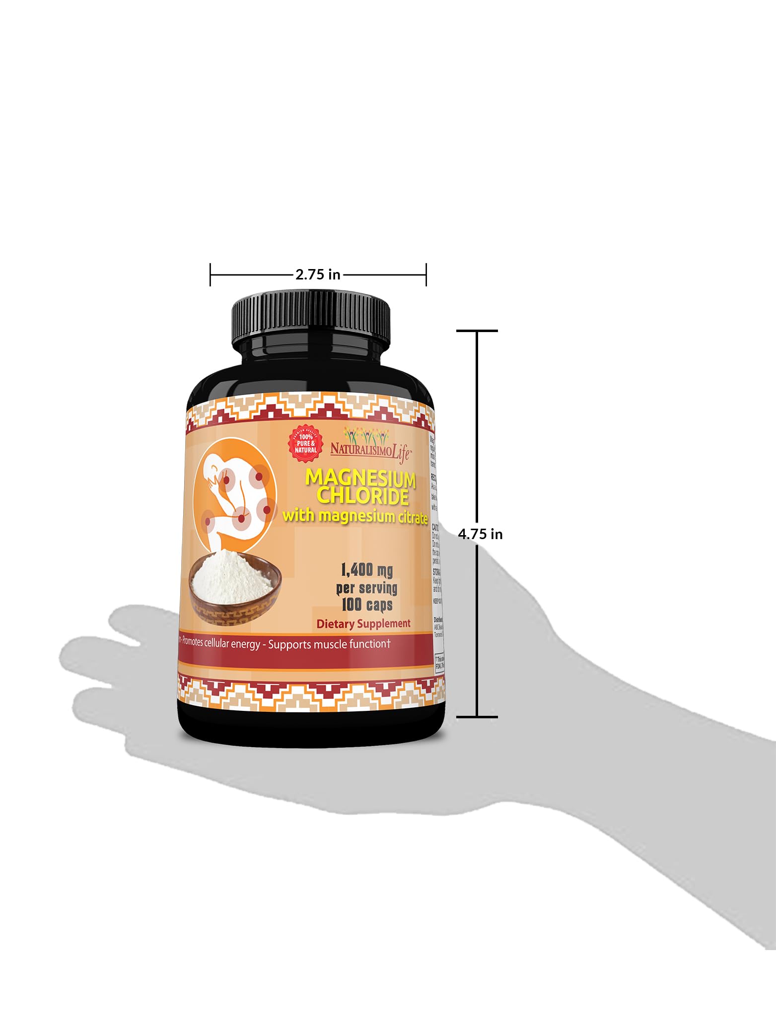 NaturalisimoLife Magnesium Chloride Capsules 800mg close-up of capsules