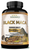 NaturalisimoLife Organic Black Maca 120 Capsules front view