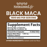 NaturalisimoLife Organic Black Maca 120 Capsules side view