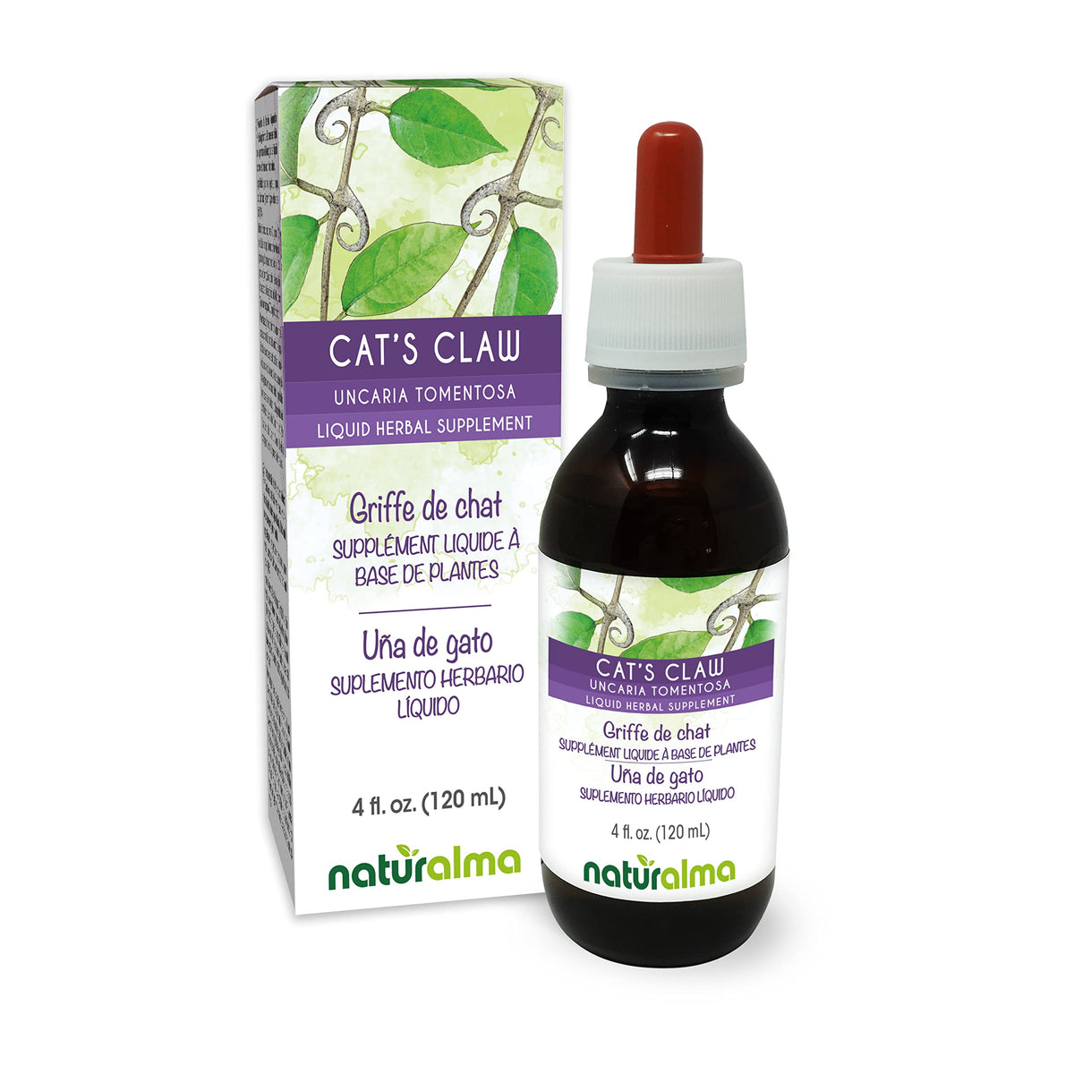 Naturalma Cat's Claw Liquid Extract front view with dropper