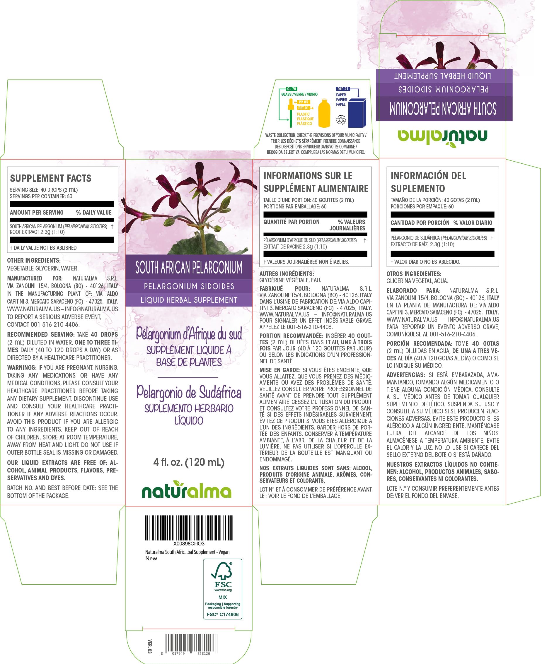 Naturalma Echinacea Umckaloaba Liquid Extract packaging