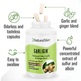 NaturalSlim Garligin garlic capsules side view showing dosage