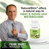 NaturalSlim Garligin garlic capsules with a measuring spoon