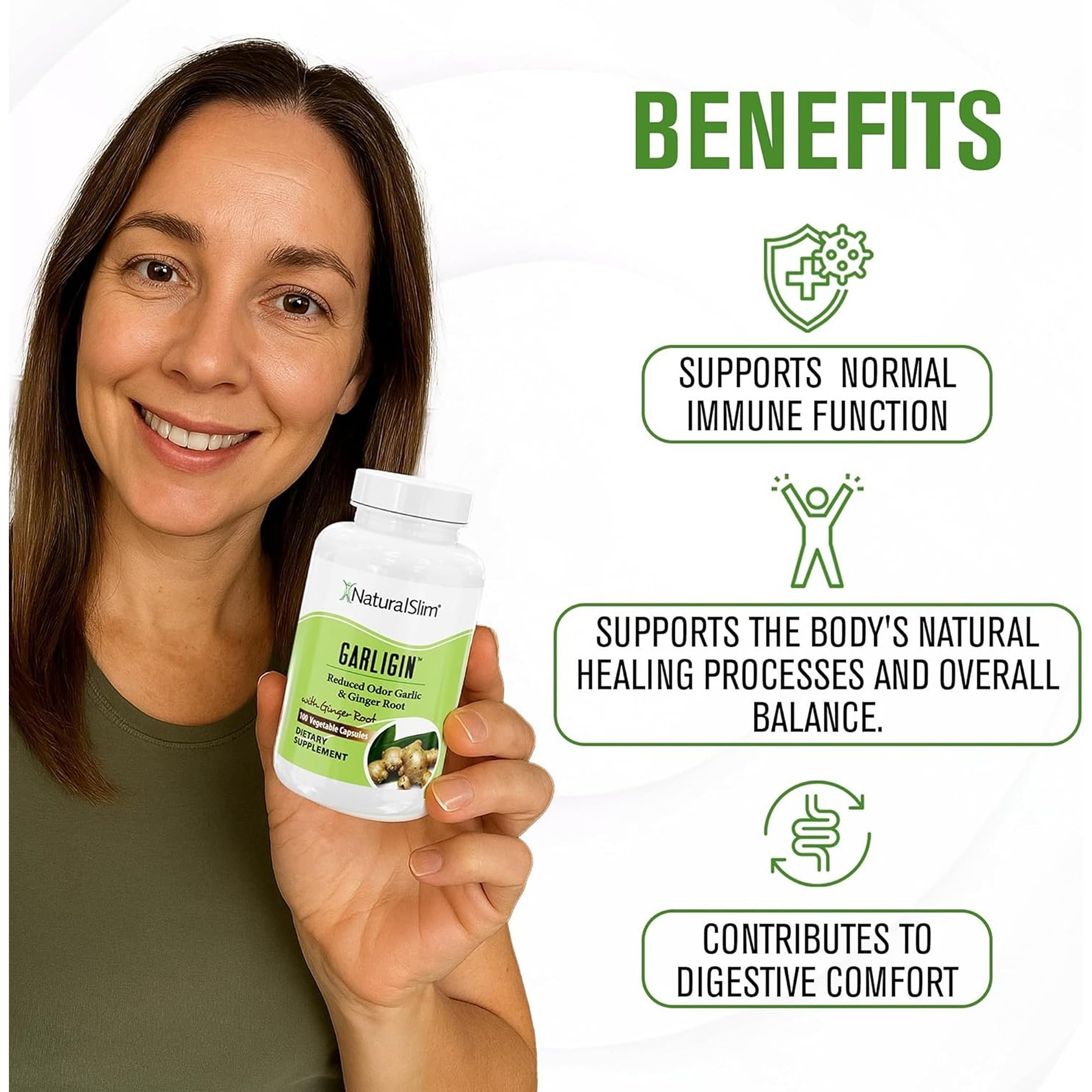 NaturalSlim Garligin garlic capsules with ginger root