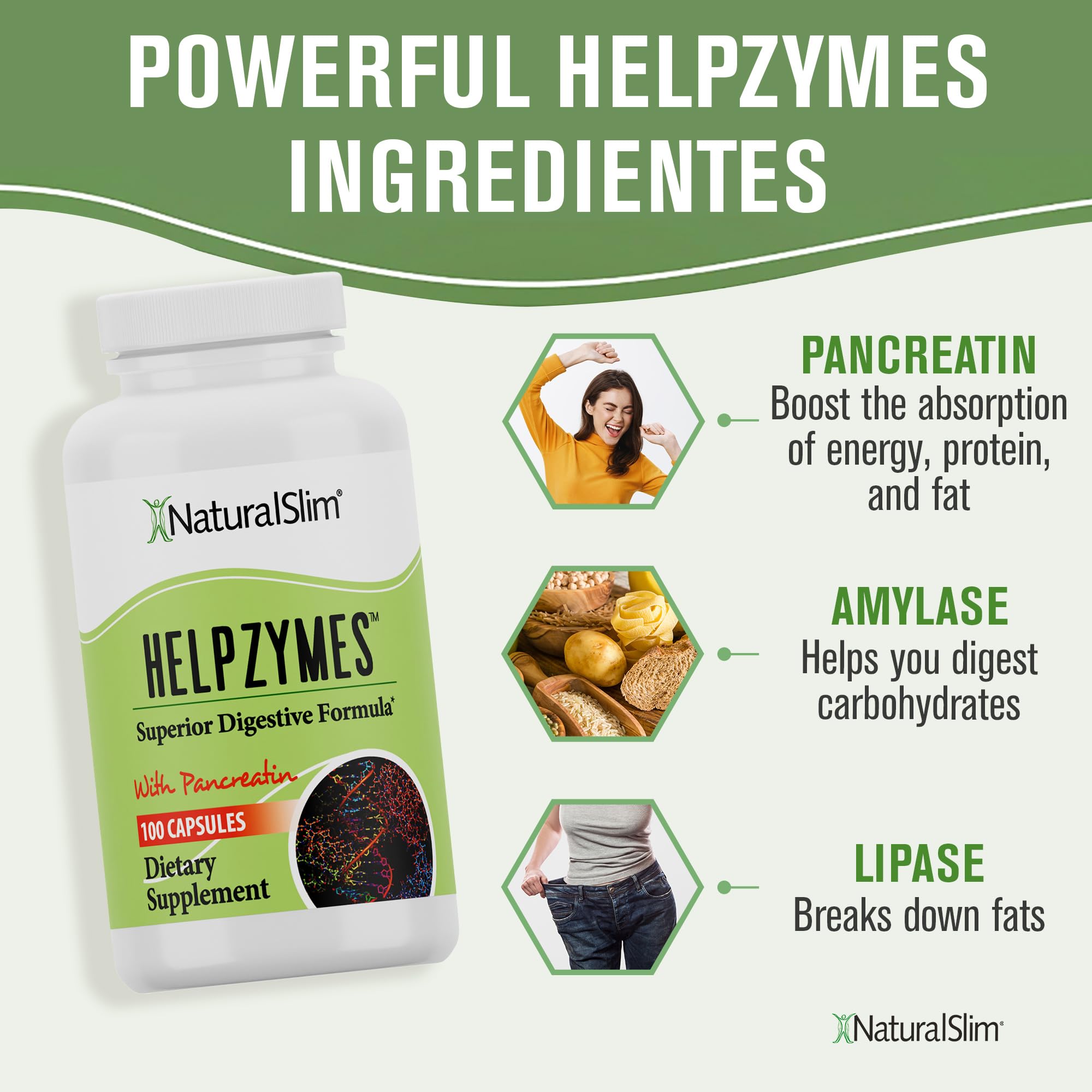 NaturalSlim Helpzymes Multi-Enzymes 100g ingredients list