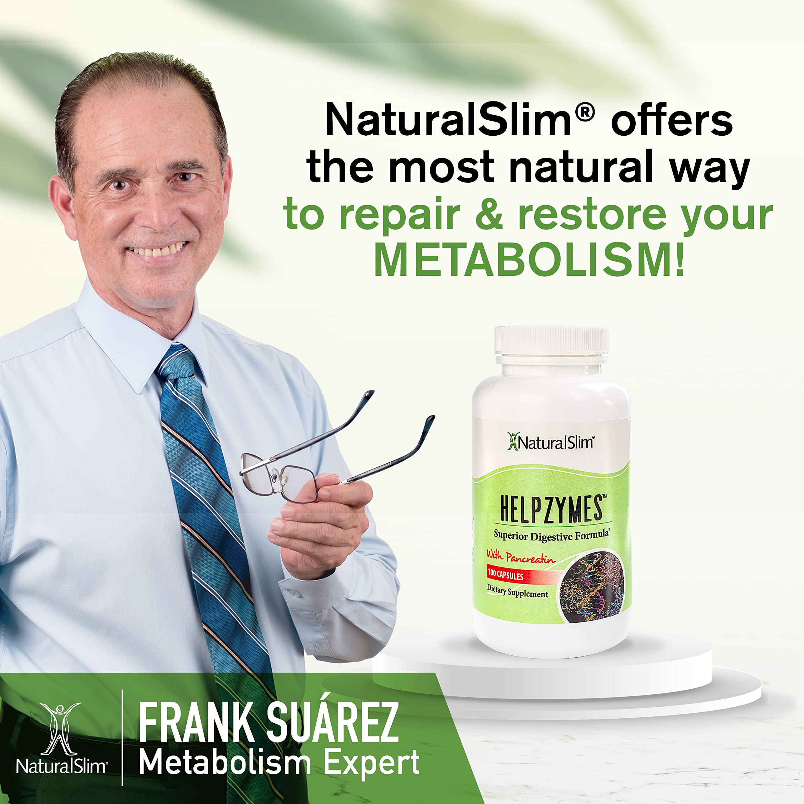 NaturalSlim Helpzymes Multi-Enzymes 100g with a meal