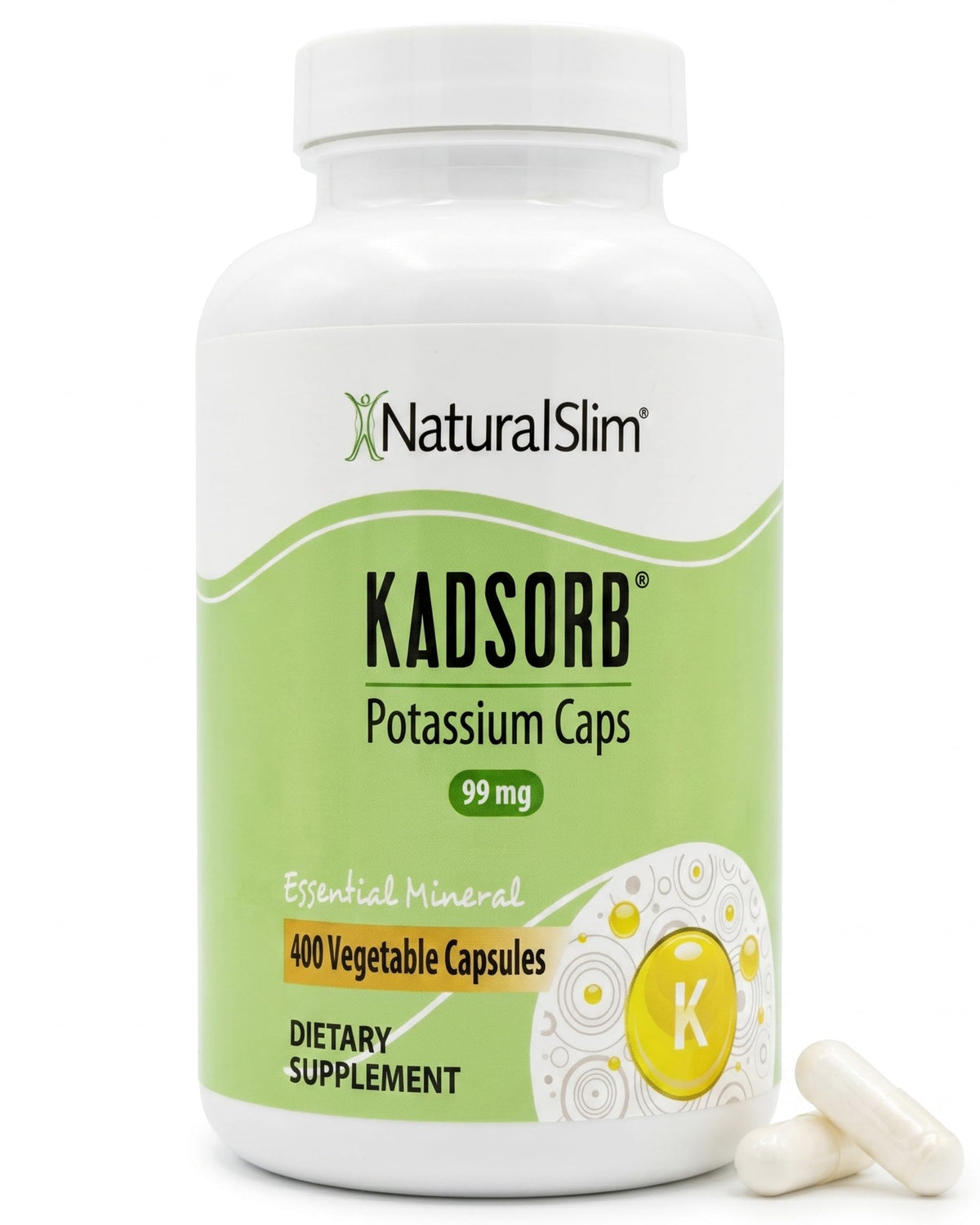 NaturalSlim Kadsorb Potassium Citrate Supplement bottle front view