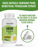 NaturalSlim Kadsorb Potassium Citrate Supplement bottle with measuring spoon