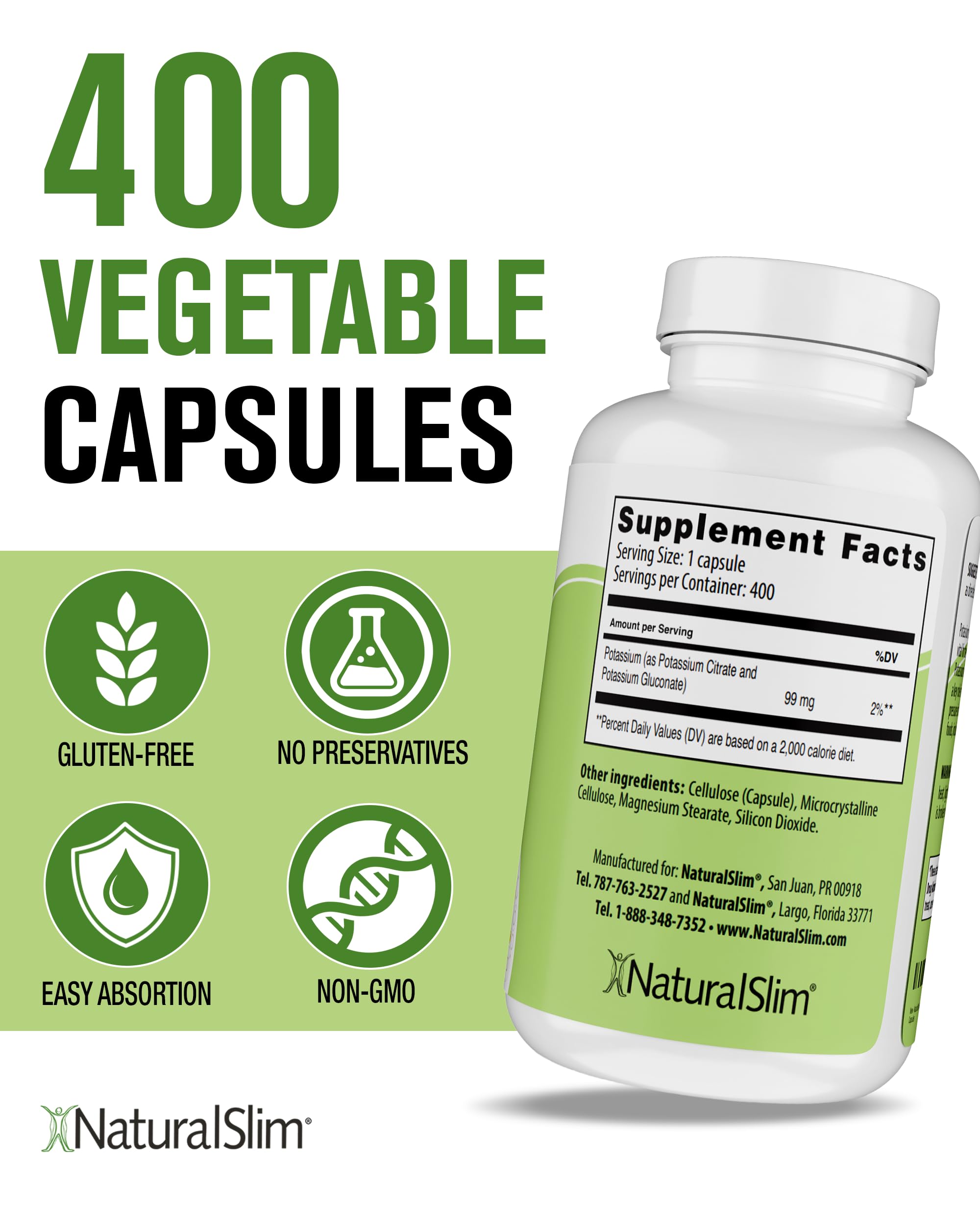NaturalSlim Kadsorb Potassium Citrate supplement ingredients list