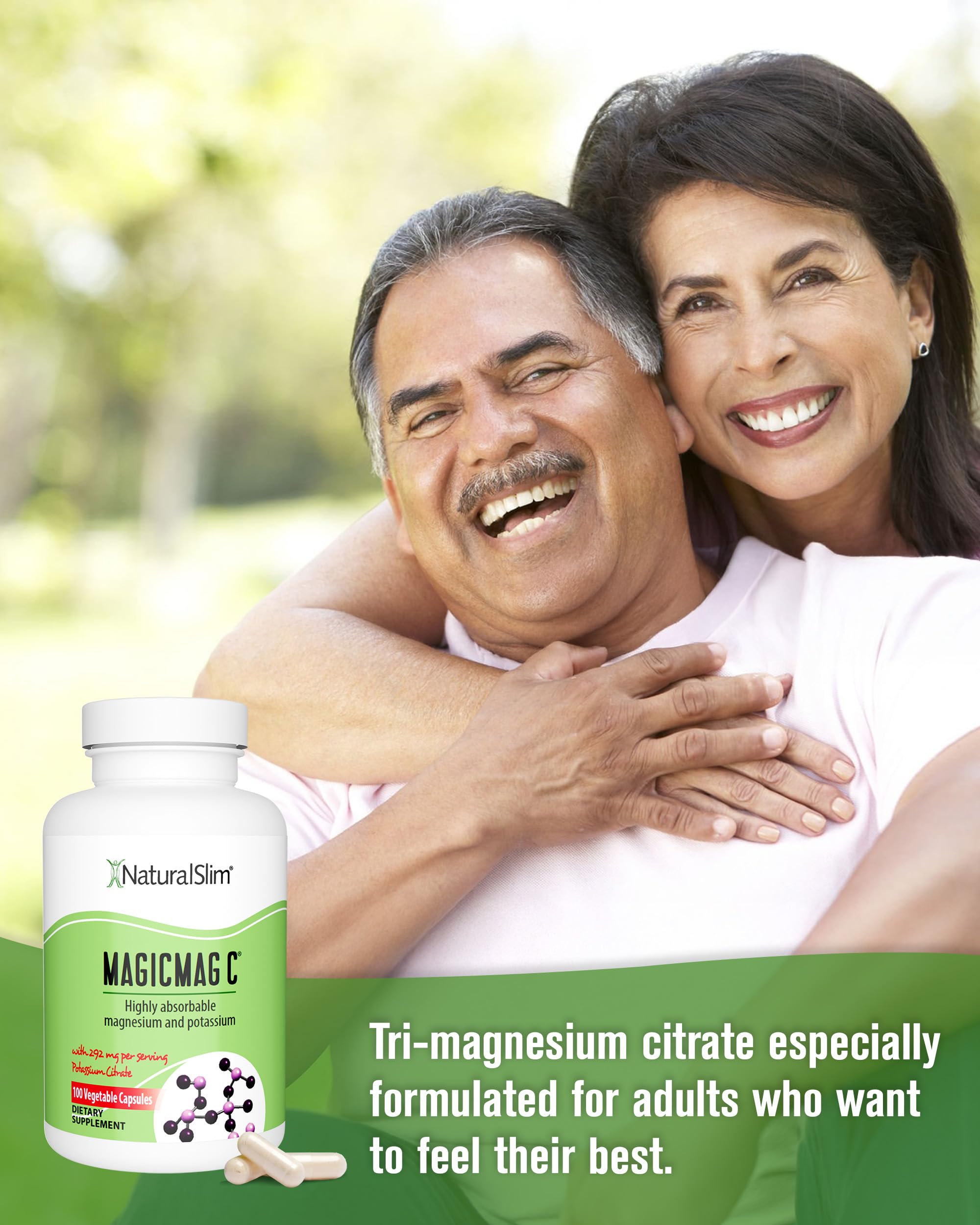 NaturalSlim MagicMag C Capsules on a wooden table