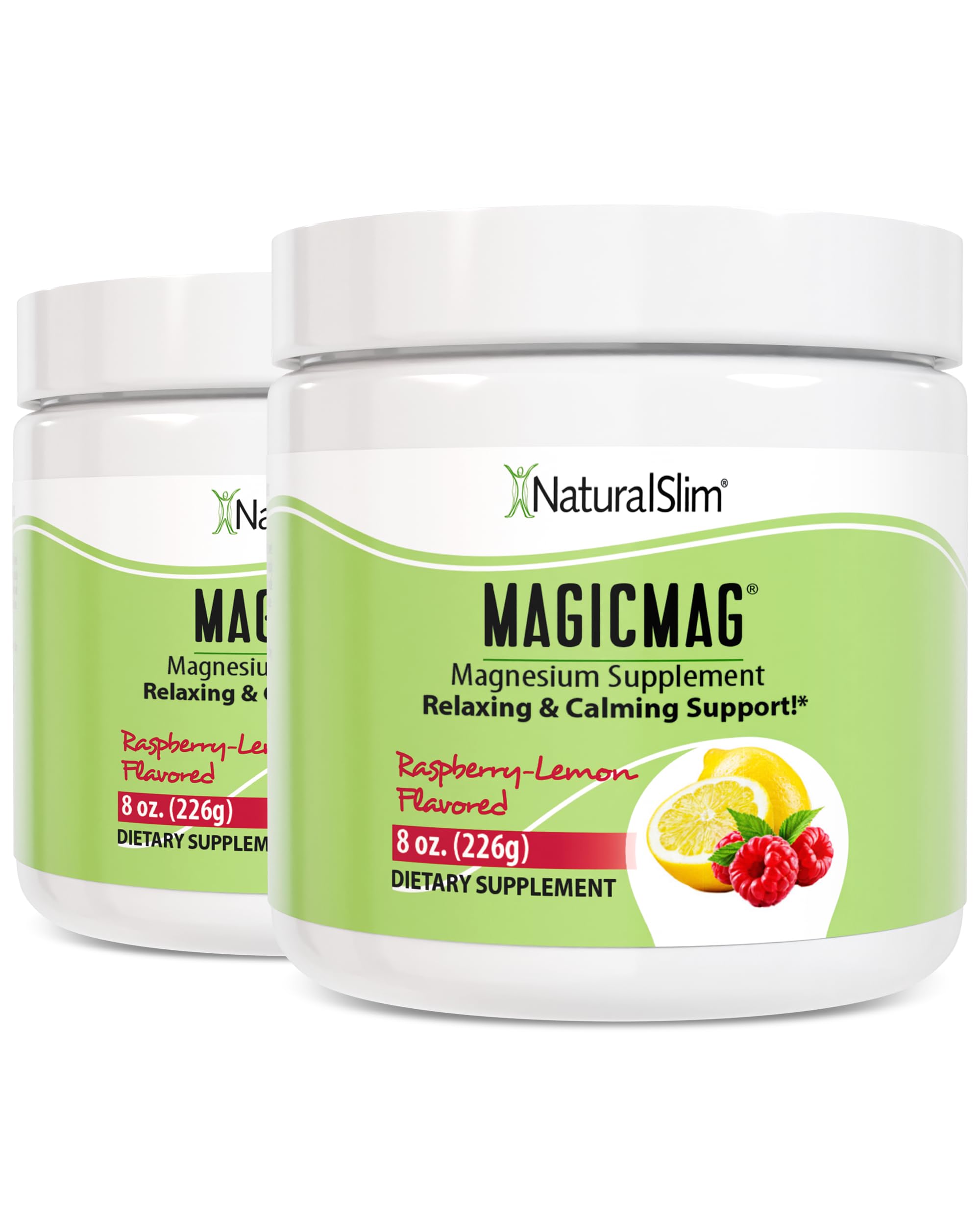 NaturalSlim MagicMag Magnesium Powder 82g Strawberry Lime front view