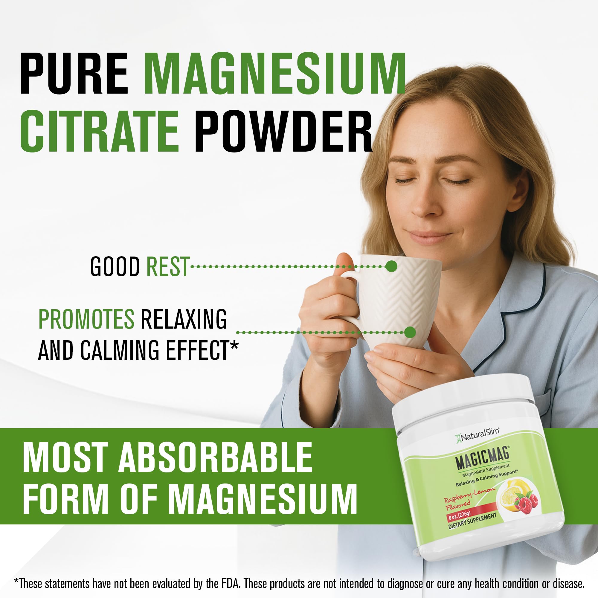 NaturalSlim MagicMag Magnesium Powder 82g Strawberry Lime mixed in water