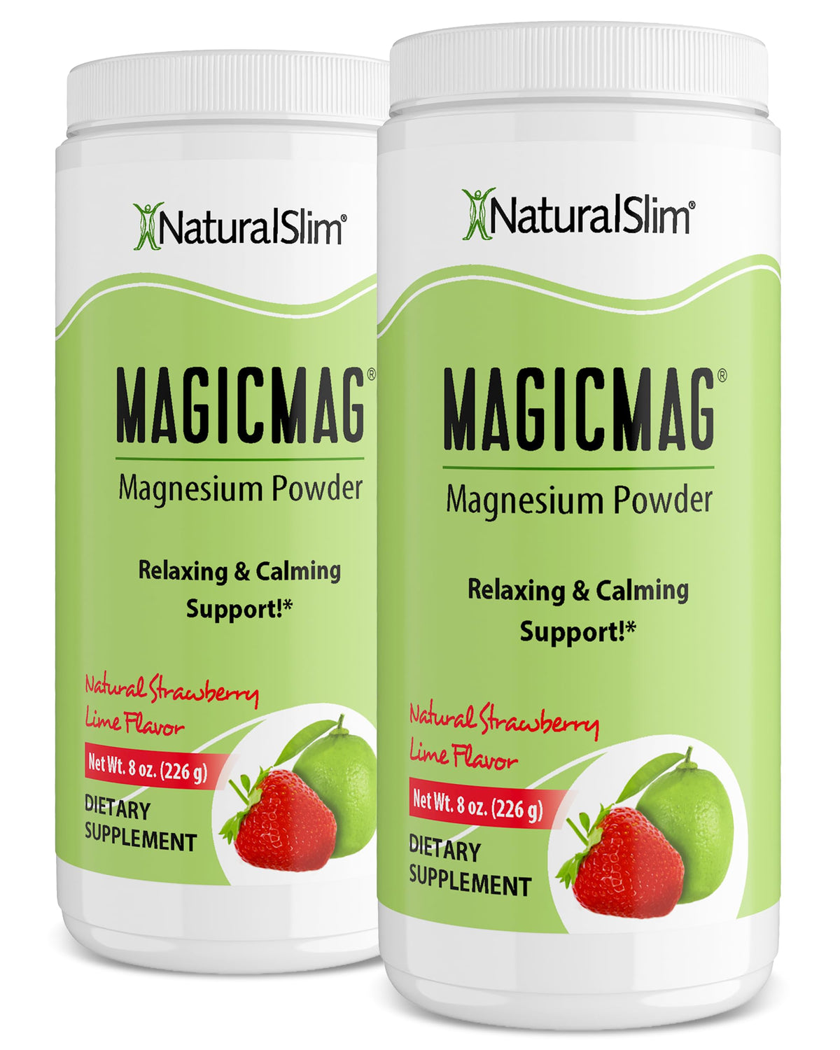 NaturalSlim MagicMag Strawberry-Lemon Magnesium Citrate Powder front view