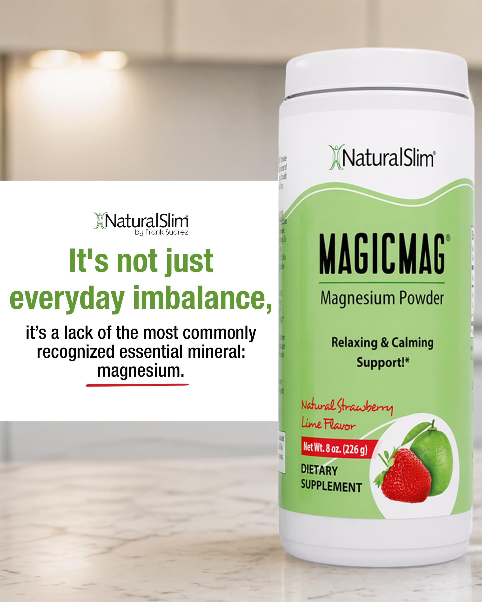 NaturalSlim MagicMag Strawberry-Lemon Magnesium Citrate Powder mixed drink