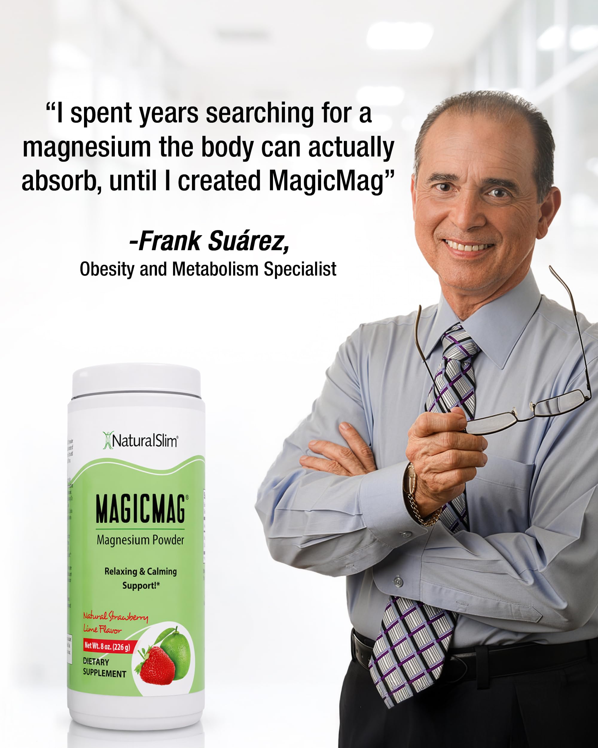 NaturalSlim MagicMag Strawberry-Lemon Magnesium Citrate Powder side view