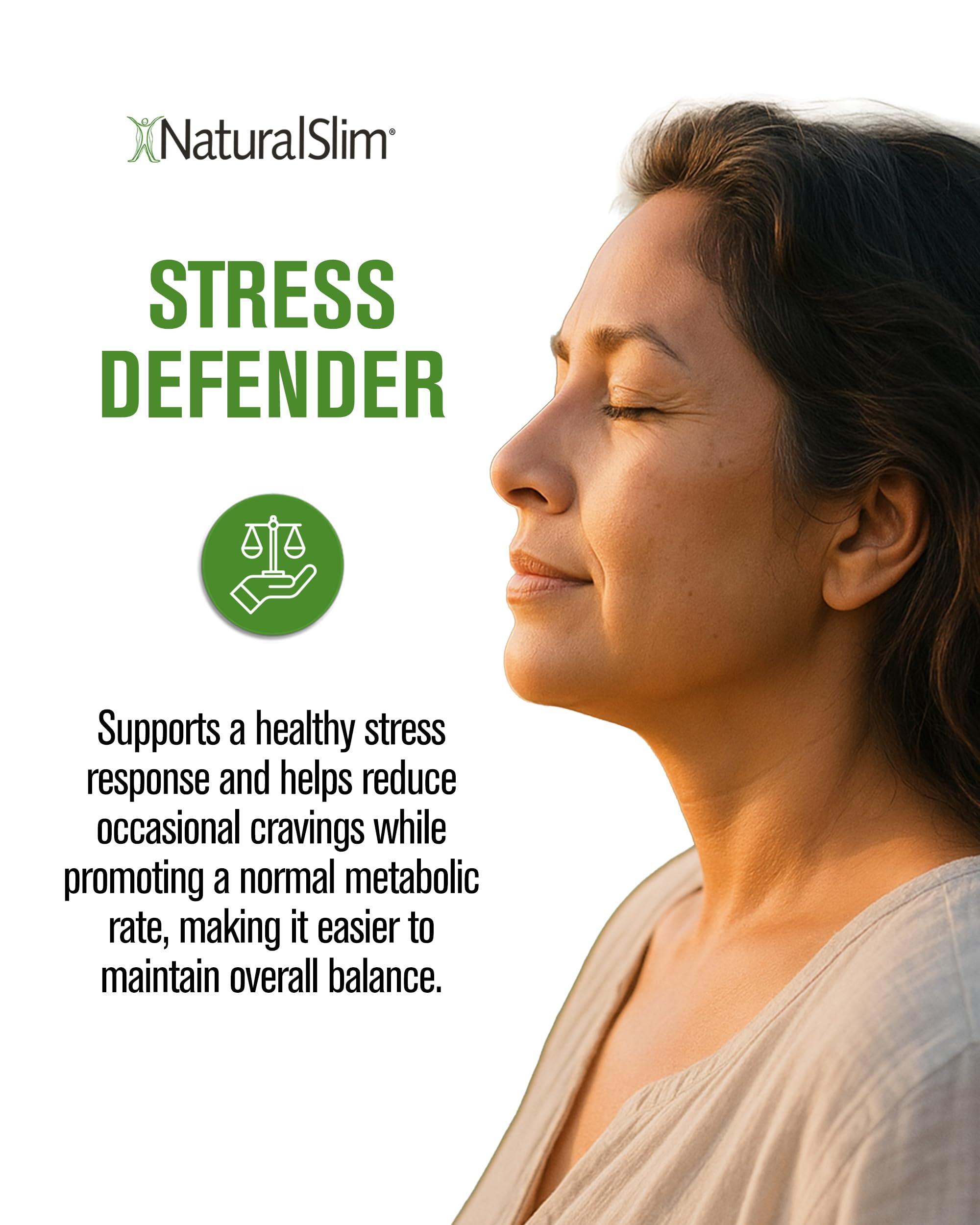 NaturalSlim Stress Defender supplement bottle back view