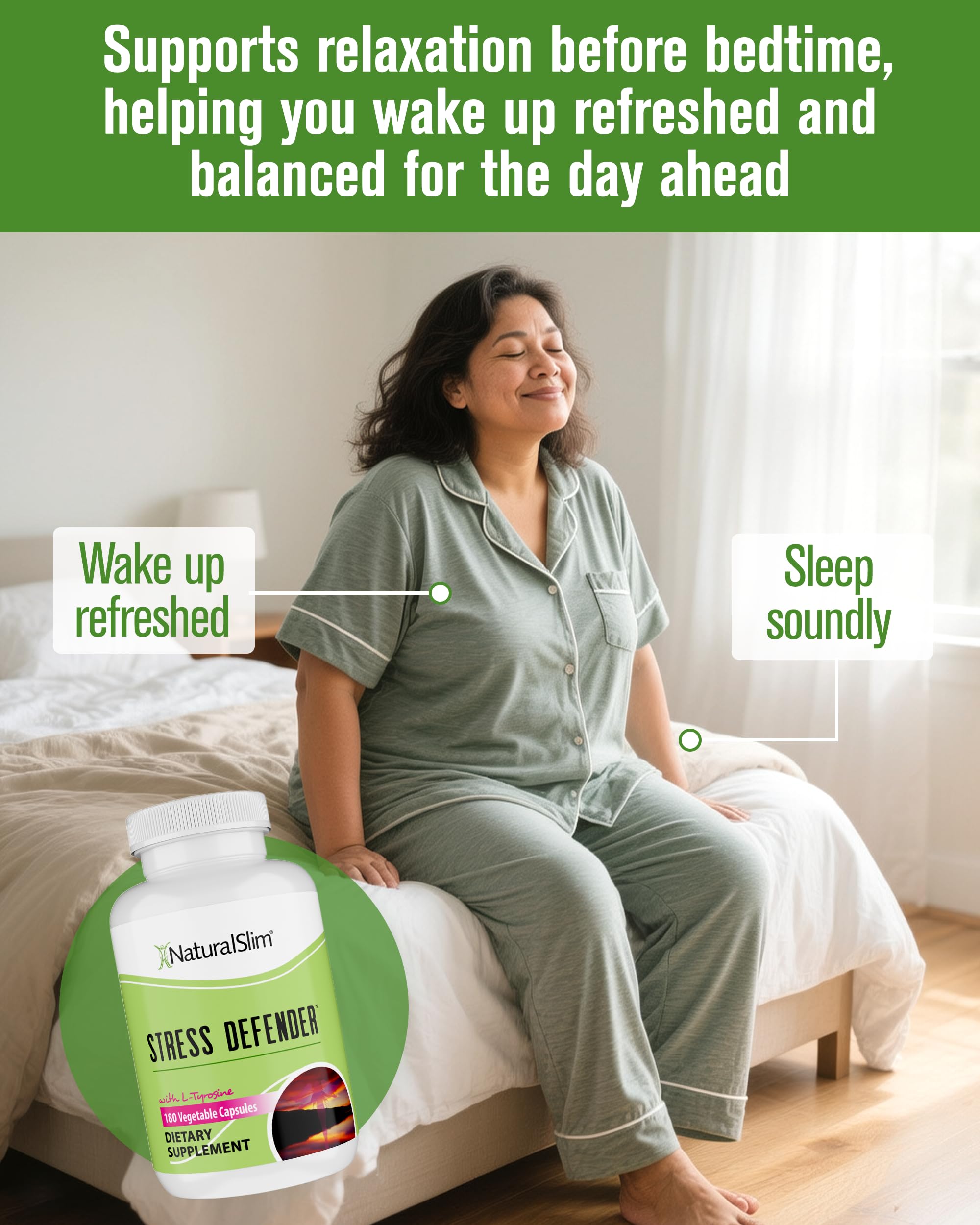 NaturalSlim Stress Defender supplement side view with label
