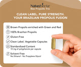 NaturaNectar Bee Propolis Trio Capsules side view showing ingredients