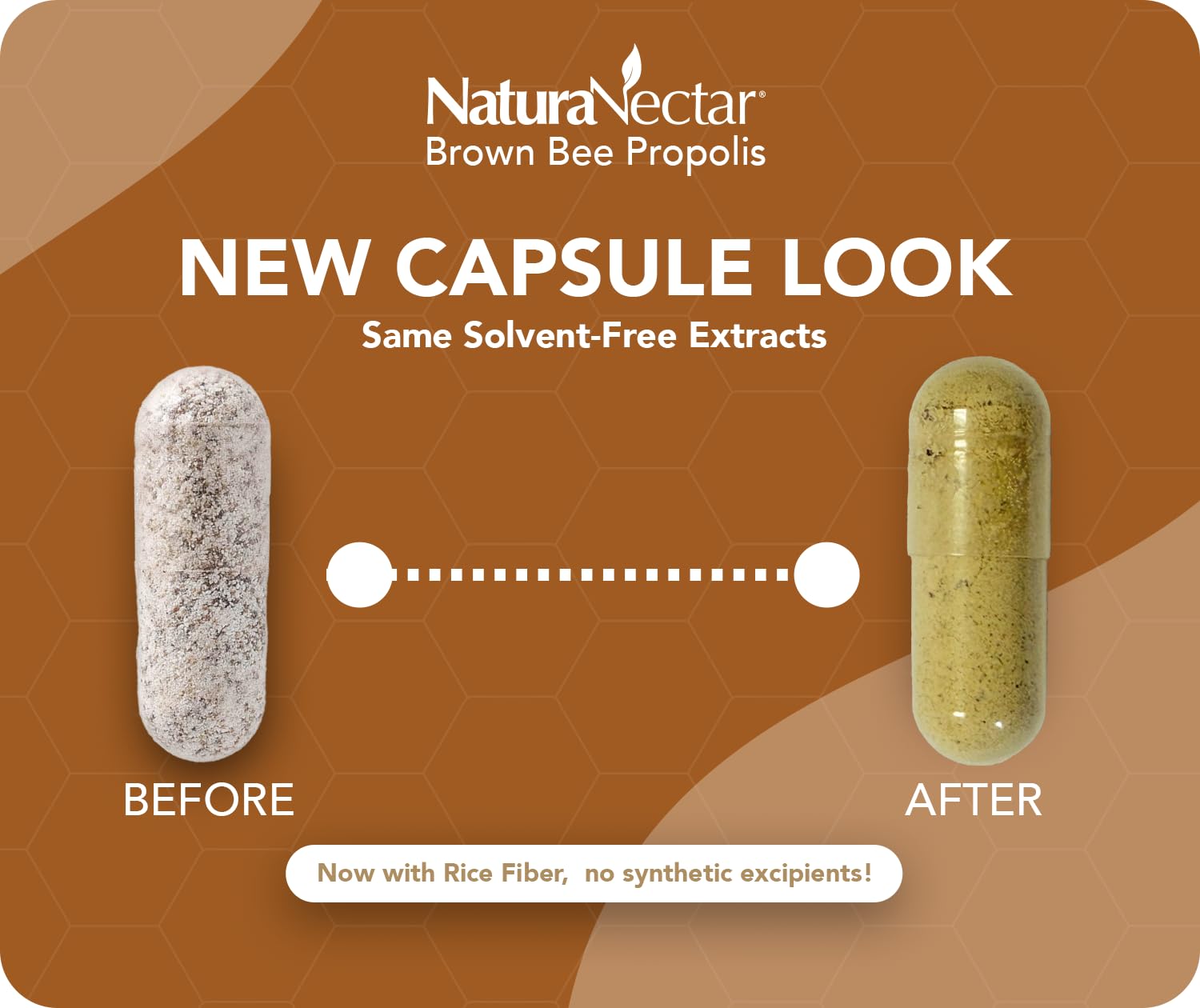 NaturaNectar Brown Bee Propolis Capsules back view