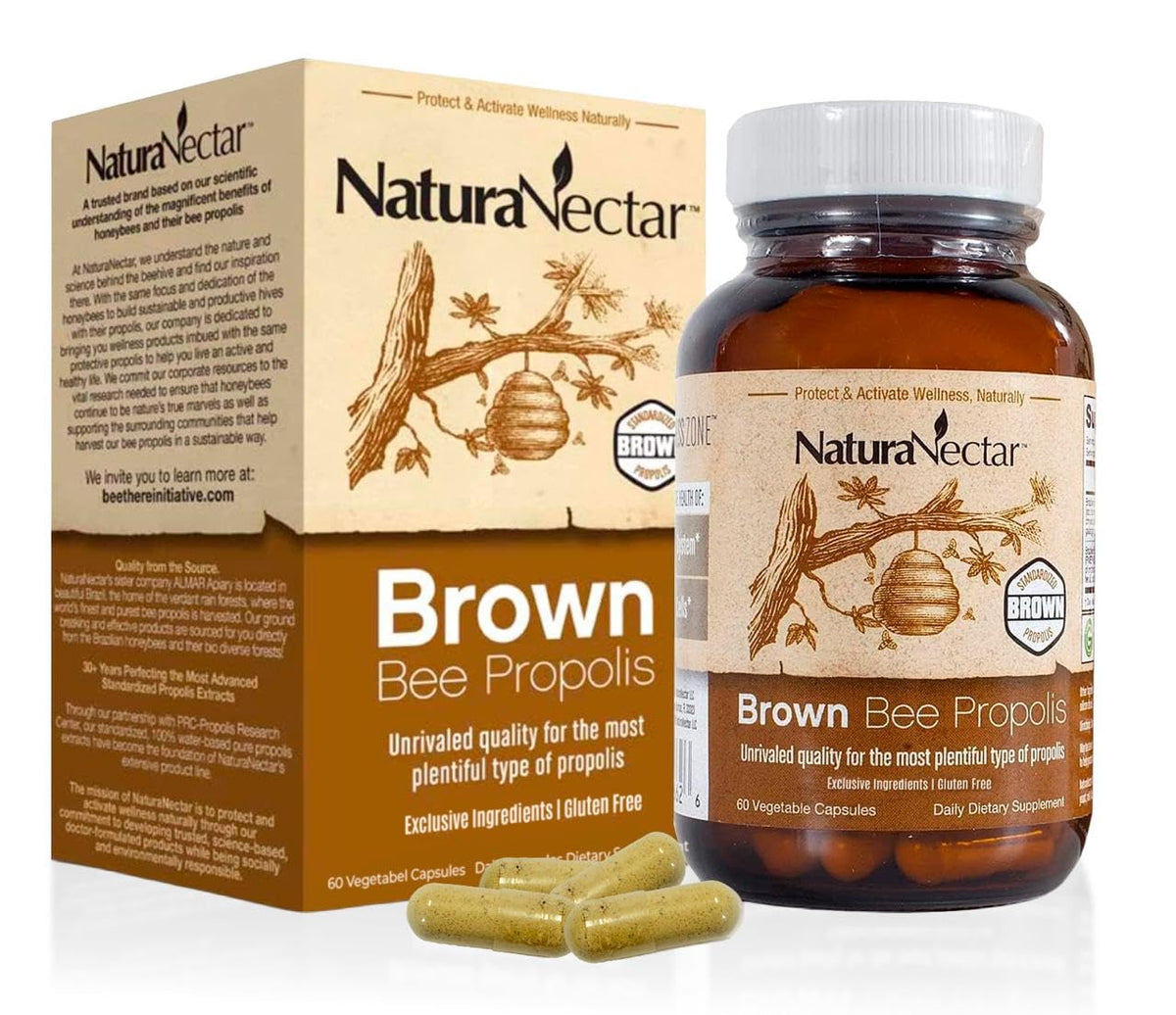 NaturaNectar Brown Bee Propolis Capsules front view