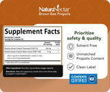 NaturaNectar Brown Bee Propolis Capsules ingredients close-up