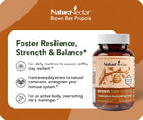 NaturaNectar Brown Bee Propolis Capsules on a wooden table