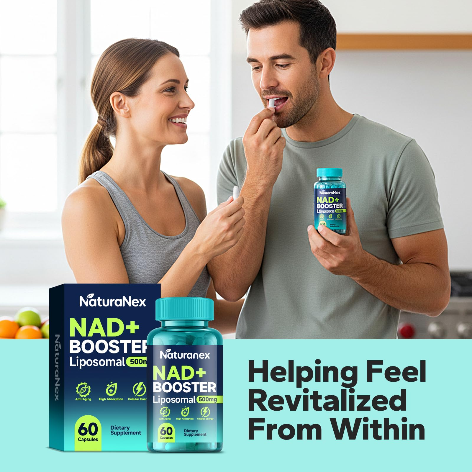 NaturaNex Liposomal NAD+ Supplement 500mg lifestyle shot
