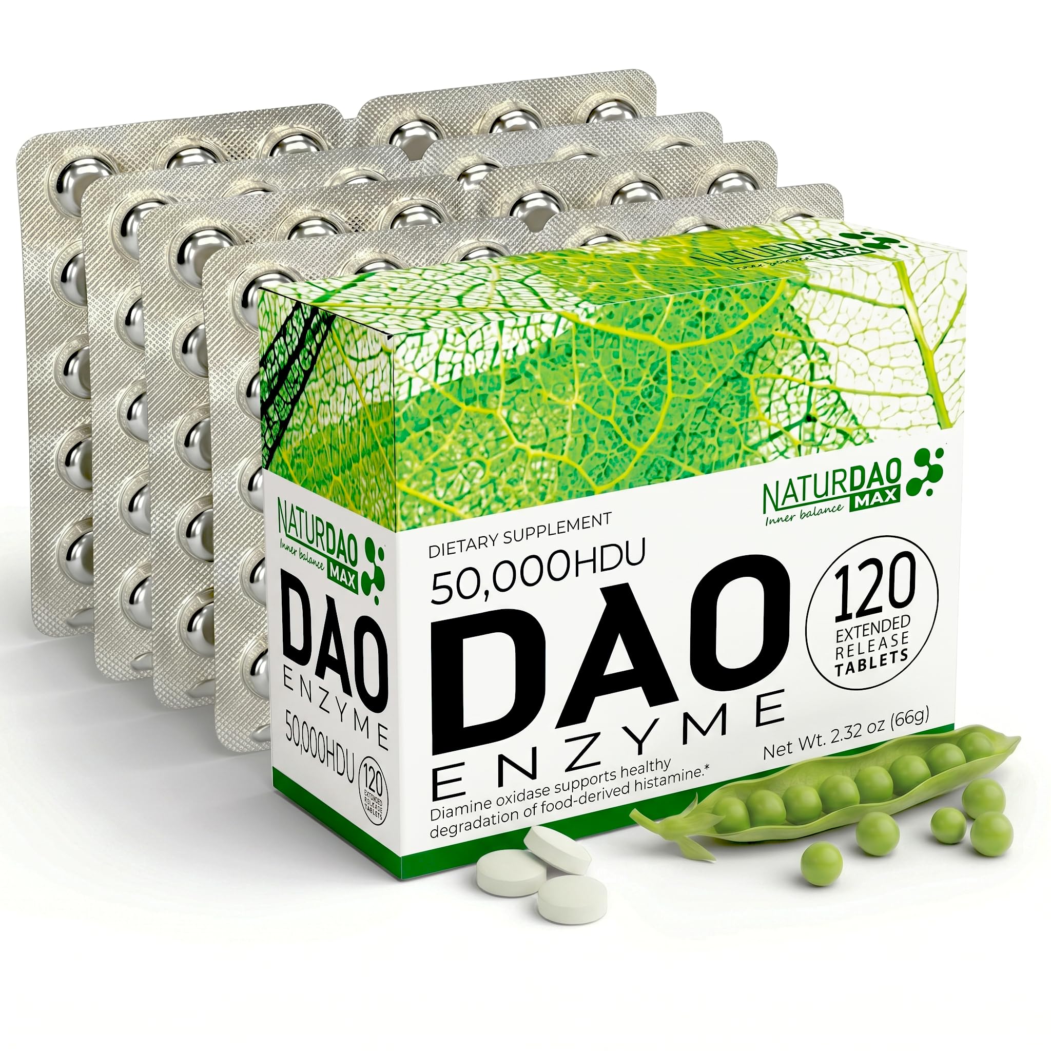 NATURDAO MAX Multi-Enzyme Supplement 120 tablets front view