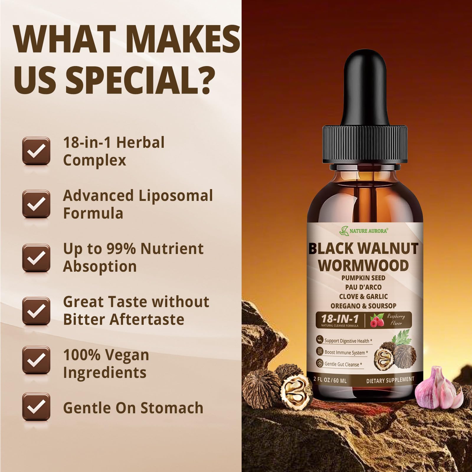Nature Aurora Black Walnut Wormwood Drops ingredients list