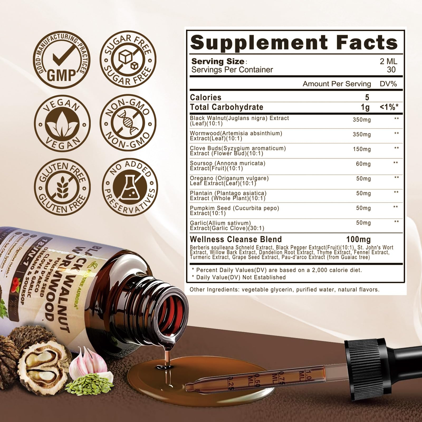 Nature Aurora Black Walnut Wormwood Drops packaging