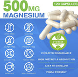 Nature Aurora Magnesium Glycinate 500mg bottle with 120 capsules