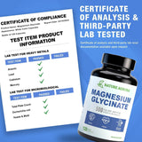 Nature Aurora Magnesium Glycinate 500mg capsules in a hand