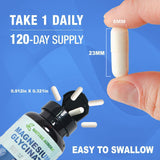 Nature Aurora Magnesium Glycinate 500mg capsules with a measuring spoon