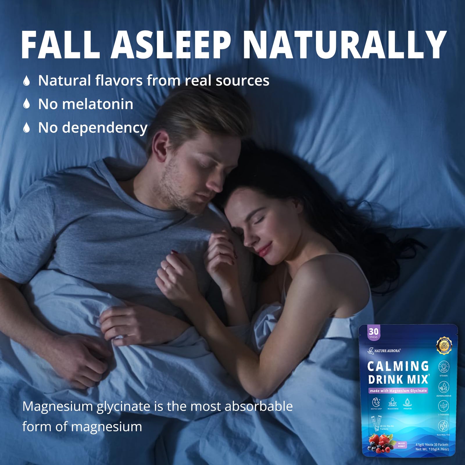 Nature Aurora Magnesium Glycinate Powder Drink Mix ingredients close-up