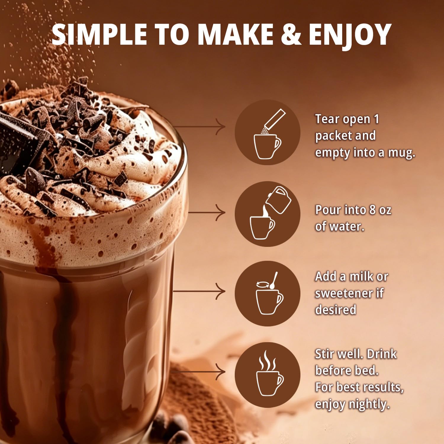 Nature Aurora Mushroom Hot Cocoa Powder with a cozy setting
