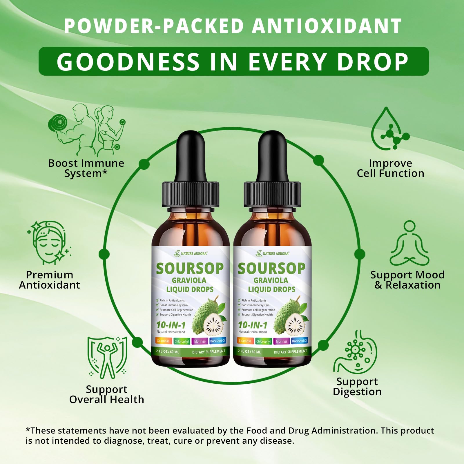 Nature Aurora Soursop Bitters Liquid Drops ingredients list