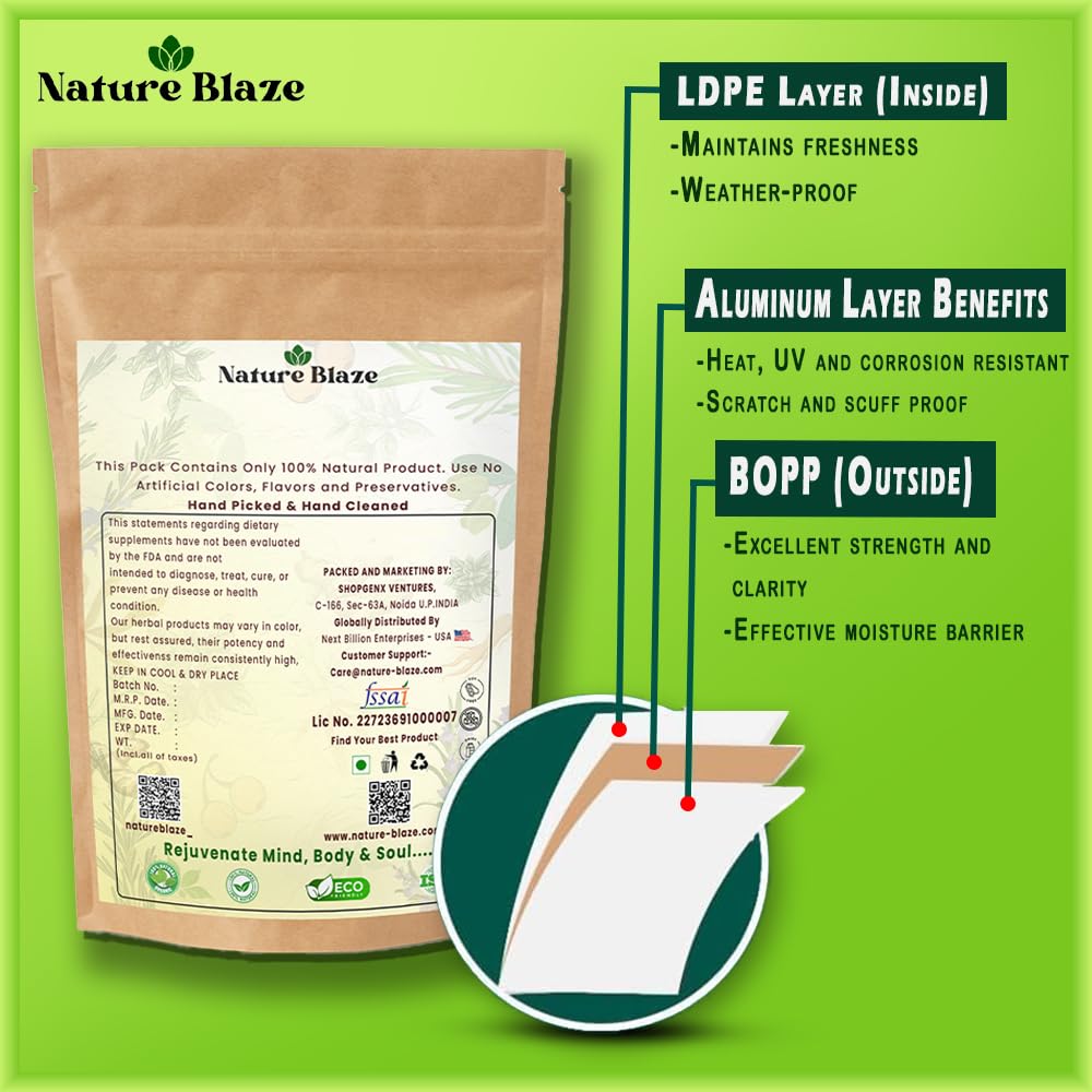 Nature Blaze Berberine Extract Powder 114g on kitchen counter with measuring spoon