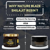 Nature Blaze Organic Shilajit 30g resin on a wooden surface